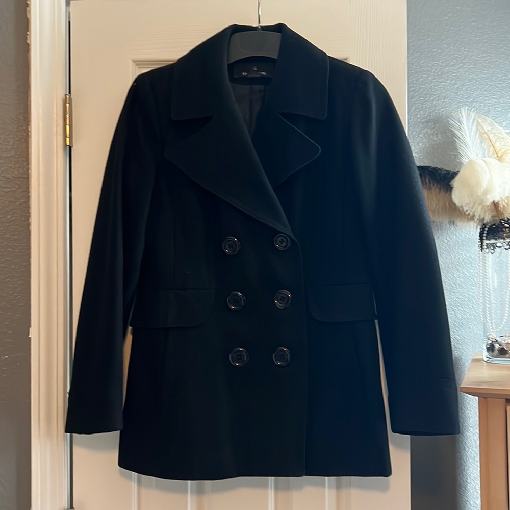 Warm slimming pea coat
